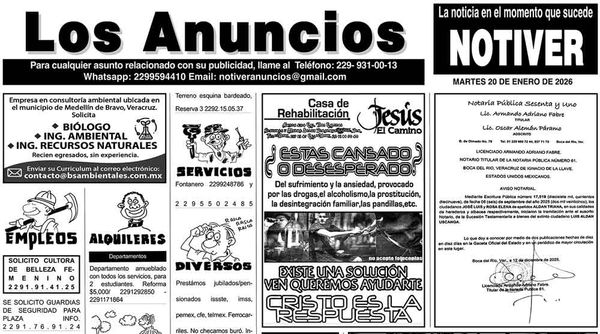 ...LOS ANUNCIOS, AVISOS Y DEMÁS! - MARTES, 20 DE ENERO 2026