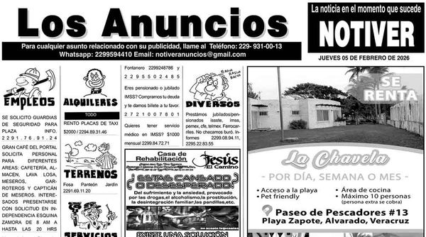 ...LOS ANUNCIOS, AVISOS Y DEMÁS! - JUEVES, 5 DE FEBRERO 2026