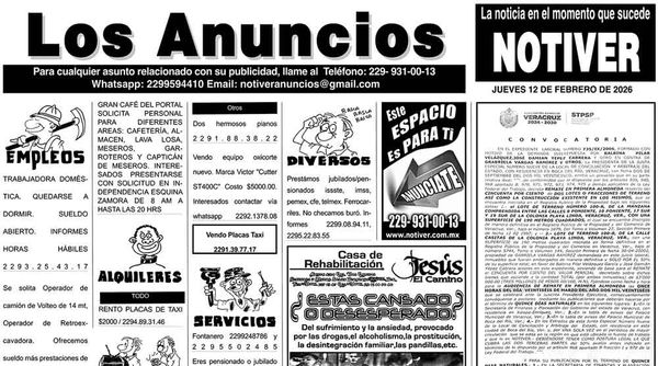...LOS ANUNCIOS, AVISOS Y DEMÁS! - JUEVES, 12 DE FEBRERO 2026