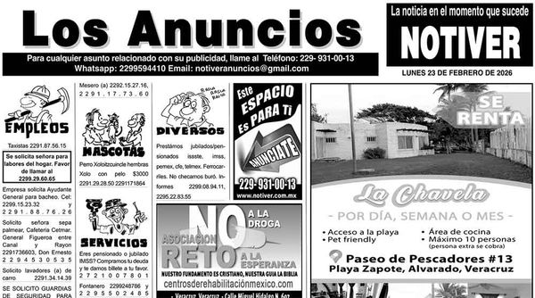 ...LOS ANUNCIOS, AVISOS Y DEMÁS! - LUNES, 23 DE FEBRERO 2026