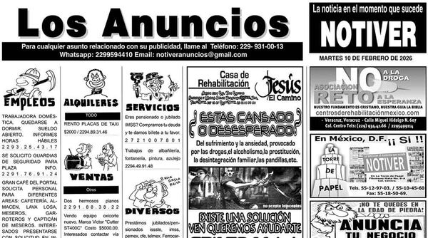 ...LOS ANUNCIOS, AVISOS Y DEMÁS! - MARTES, 10 DE FEBRERO 2026