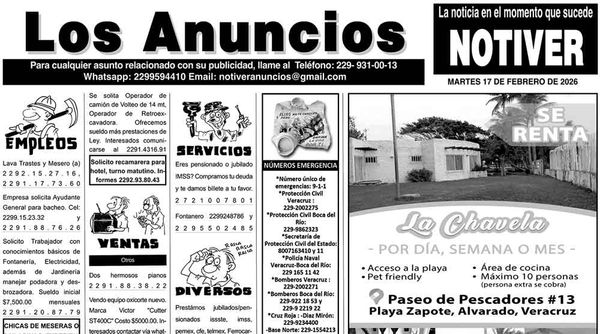 ...LOS ANUNCIOS, AVISOS Y DEMÁS! - MARTES, 17 DE FEBRERO 2026