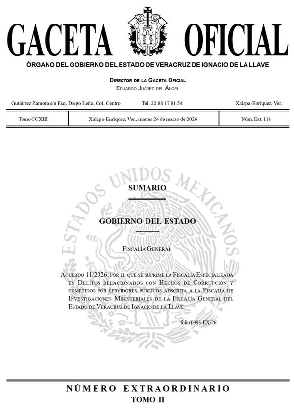 ¡DESAPARECEN FISCALÍA ESPECIALIZADA! - DE UN PLUMAZO