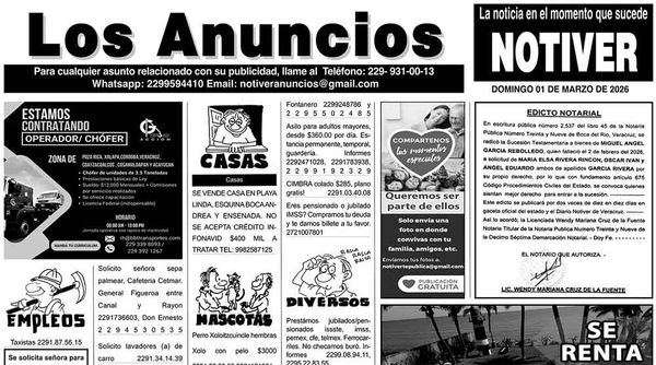 ...LOS ANUNCIOS, AVISOS Y DEMÁS! - DOMINGO, 1 DE MARZO 2026