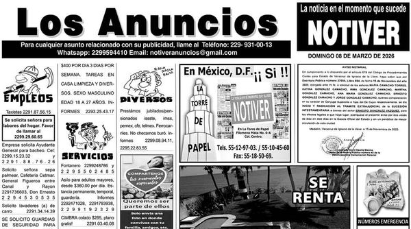 ...LOS ANUNCIOS, AVISOS Y DEMÁS! - DOMINGO, 08 DE MARZO 2026