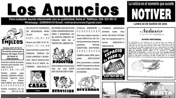 ...LOS ANUNCIOS, AVISOS Y DEMÁS! - LUNES, 2 DE MARZO 2026