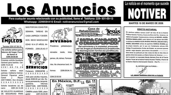 ...LOS ANUNCIOS, AVISOS Y DEMÁS! - MARTES, 10 DE MARZO 2026