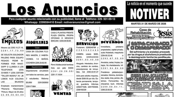 ...LOS ANUNCIOS, AVISOS Y DEMÁS! - MARTES, 31 DE MARZO 2026
