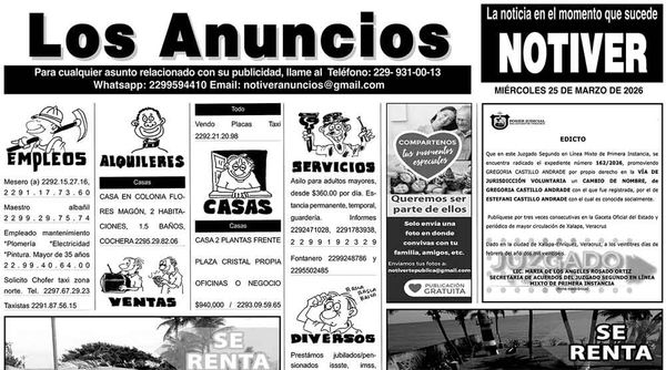 ...LOS ANUNCIOS, AVISOS Y DEMÁS! - MIÉRCOLES, 25 DE MARZO 2026