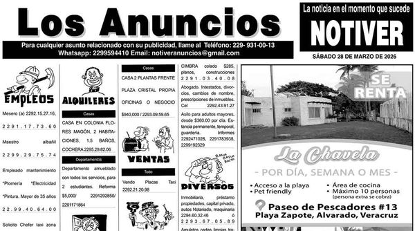...LOS ANUNCIOS, AVISOS Y DEMÁS! - SÁBADO, 28 DE MARZO 2026
