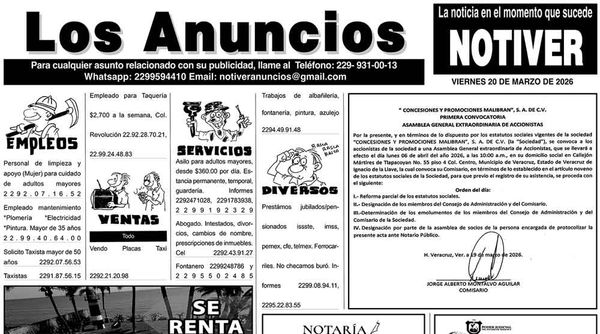 ...LOS ANUNCIOS, AVISOS Y DEMÁS! - VIERNES, 20 DE MARZO 2026