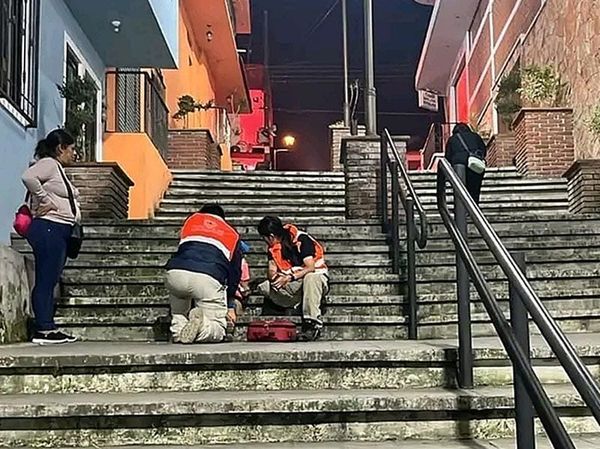 ¡CAE ABUELITA DE ESCALINATA Y CON LA DESPENSA!