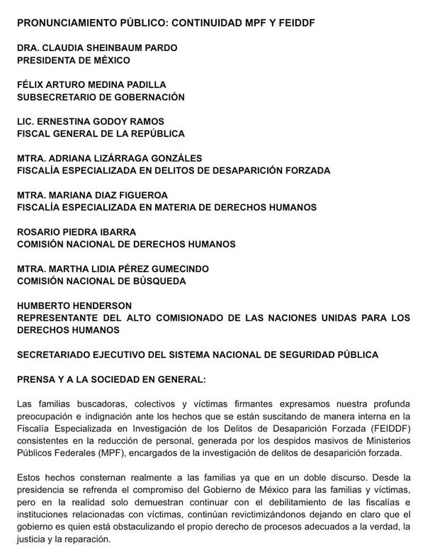 ¡CARTEAN A CLAUDIA! - COLECTIVOS DE DESAPARECIDOS