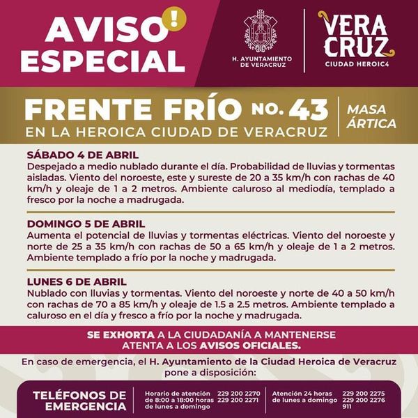 ¡CON TODO Y NORTE! - AHI VIENE EL FRENTE FRÍO