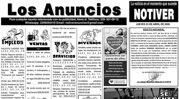...LOS ANUNCIOS, AVISOS Y DEMÁS! - JUEVES, 23 DE ABRIL 2026