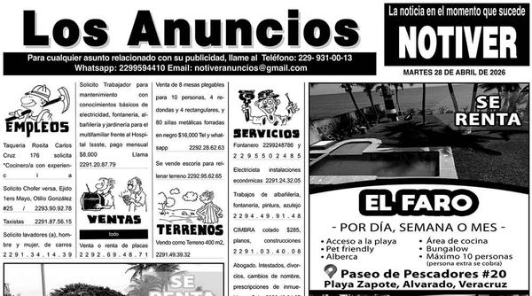 ...LOS ANUNCIOS, AVISOS Y DEMÁS! - MARTES, 28 DE ABRIL 2026