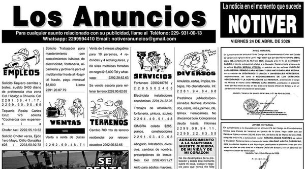 ...LOS ANUNCIOS, AVISOS Y DEMÁS! - VIERNES, 24 DE ABRIL 2026
