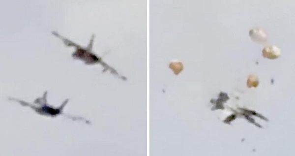¡CHOCAN DOS AERONAVES MILITARES!