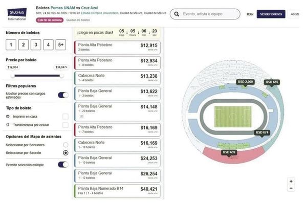 ¡HASTA EN $267 MIL LA REVENTA PARA FINAL EN CU!