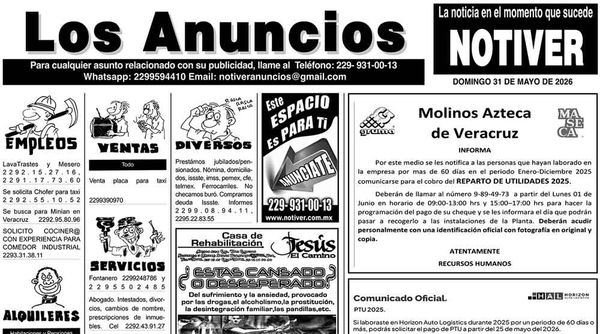 ...LOS ANUNCIOS, AVISOS Y DEMÁS! - DOMINGO, 31 DE MAYO 2026