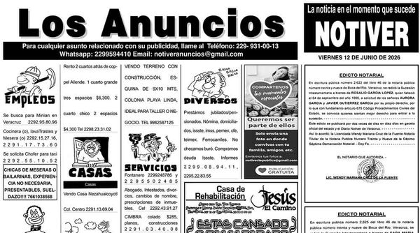 ...LOS ANUNCIOS, AVISOS Y DEMÁS! - VIERNES, 12 DE JUNIO 2026