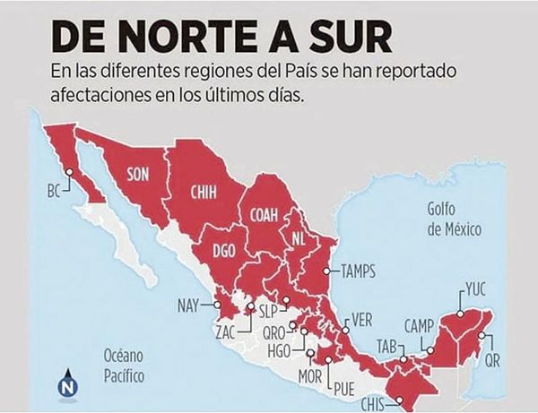¡AFECTA CFE A 20 ESTADOS!