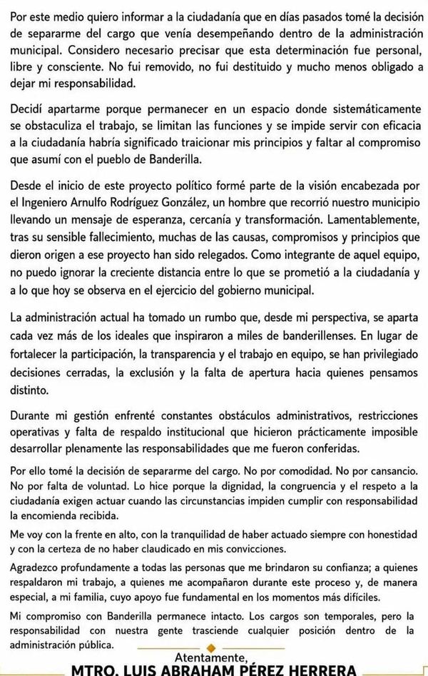 ¡RENUNCIA EL SECRETARIO! - DEL AYUNTAMIENTO DE BANDERILLA