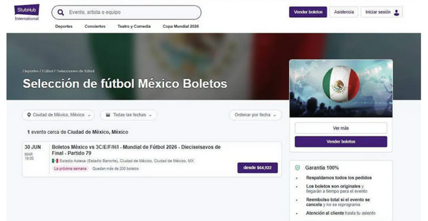 ¡REVENDE EN 100 MIL PESOS BOLETOS PARA JUEGO EN LA CDMX!