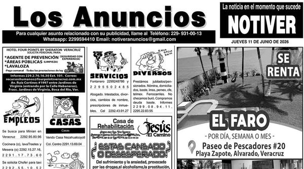 ...LOS ANUNCIOS, AVISOS Y DEMÁS! - JUEVES, 11 DE JUNIO 2026