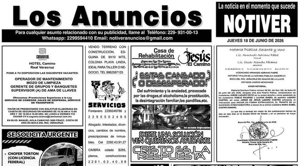 ...LOS ANUNCIOS, AVISOS Y DEMÁS! - JUEVES, 18 DE JUNIO 2026