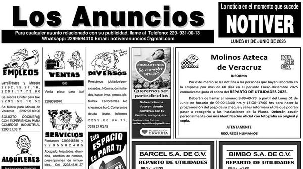 ...LOS ANUNCIOS, AVISOS Y DEMÁS! - LUNES, 1 DE JUNIO 2026