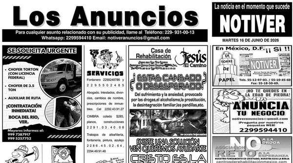 ...LOS ANUNCIOS, AVISOS Y DEMÁS! - MARTES, 16 DE JUNIO 2026