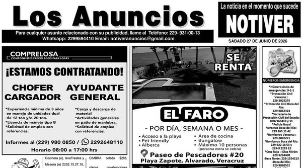 ...LOS ANUNCIOS, AVISOS Y DEMÁS! - SÁBADO, 27 DE JUNIO 2026