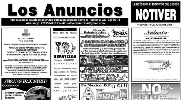 ...LOS ANUNCIOS, AVISOS Y DEMÁS! - VIERNES, 19 DE JUNIO 2026