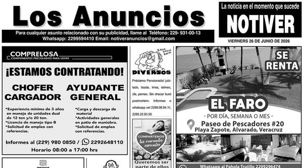 ...LOS ANUNCIOS, AVISOS Y DEMÁS! - VIERNES, 26 DE JUNIO 2026