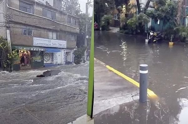 ¡ANEGAN LLUVIAS CALLES DE LA ALCALDÍA TLALPAN!