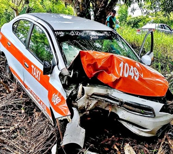 ¡ESTRELLÓ SU TAXI CONTRA ÁRBOL!