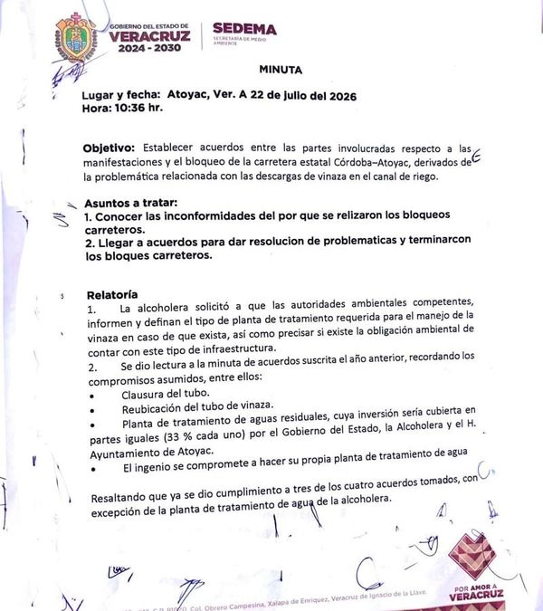 ¡CIERRAN ALCOHOLERA! - *Cero y van ... por derrame de vinaza