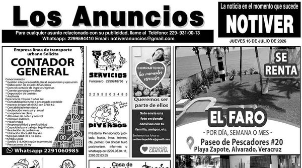 ...LOS ANUNCIOS, AVISOS Y DEMÁS! - JUEVES, 16 DE JULIO 2026