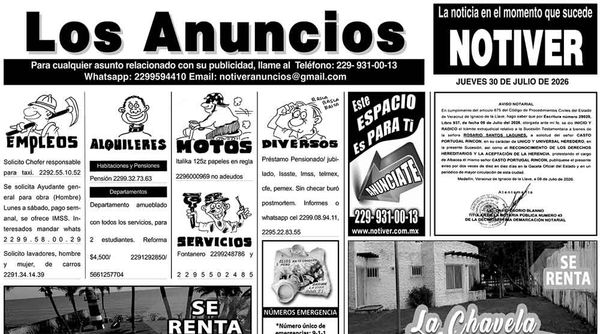 ...LOS ANUNCIOS, AVISOS Y DEMÁS! - JUEVES, 30 DE JULIO 2026