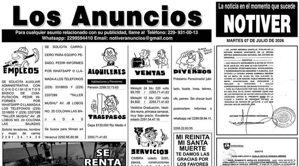 ...LOS ANUNCIOS, AVISOS Y DEMÁS! - MARTES, 7 DE JULIO 2026