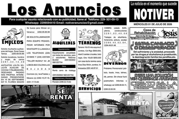 ...LOS ANUNCIOS, AVISOS Y DEMÁS! - MIÉRCOLES, 1 DE JULIO 2026
