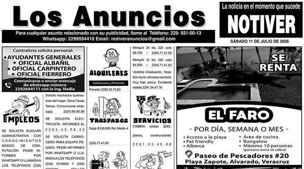 ...LOS ANUNCIOS, AVISOS Y DEMÁS! - SÁBADO, 11 DE JULIO 2026