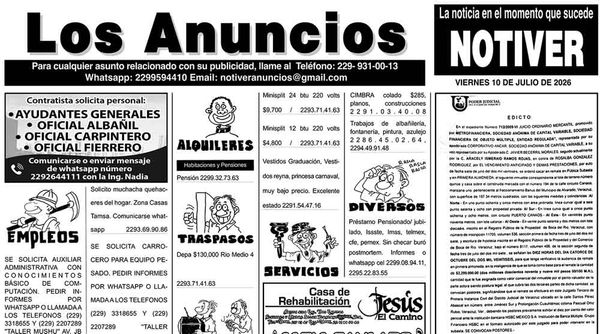 ...LOS ANUNCIOS, AVISOS Y DEMÁS! - VIERNES, 10 DE JULIO 2026