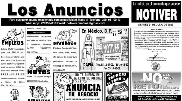 ...LOS ANUNCIOS, AVISOS Y DEMÁS! - VIERNES, 31 DE JULIO 2026