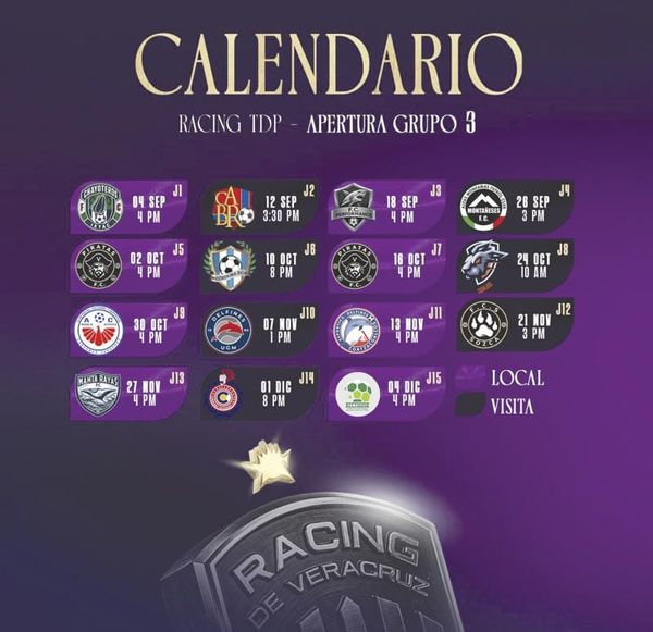 ¡RACING TDP YA TIENE CALENDARIO DE LA TEMPORADA!