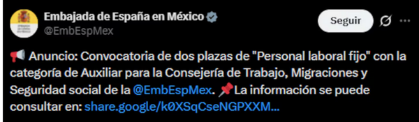 ¡EMBAJADA DE ESPAÑA ABRE VACANTES EN CDMX CON SUELDO DE 43 MIL PESOS: REQUISITOS Y FECHA LÍMITE!