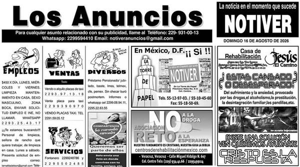 ...LOS ANUNCIOS, AVISOS Y DEMÁS! - DOMINGO, 16 DE AGOSTO 2026