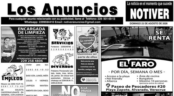 ...LOS ANUNCIOS, AVISOS Y DEMÁS! - DOMINGO, 23 DE AGOSTO 2026