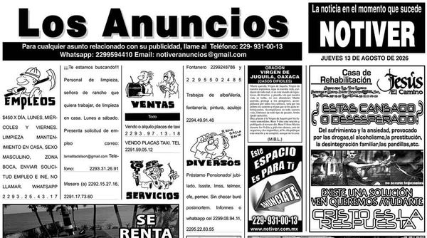 ...LOS ANUNCIOS, AVISOS Y DEMÁS! - JUEVES, 13 DE AGOSTO 2026